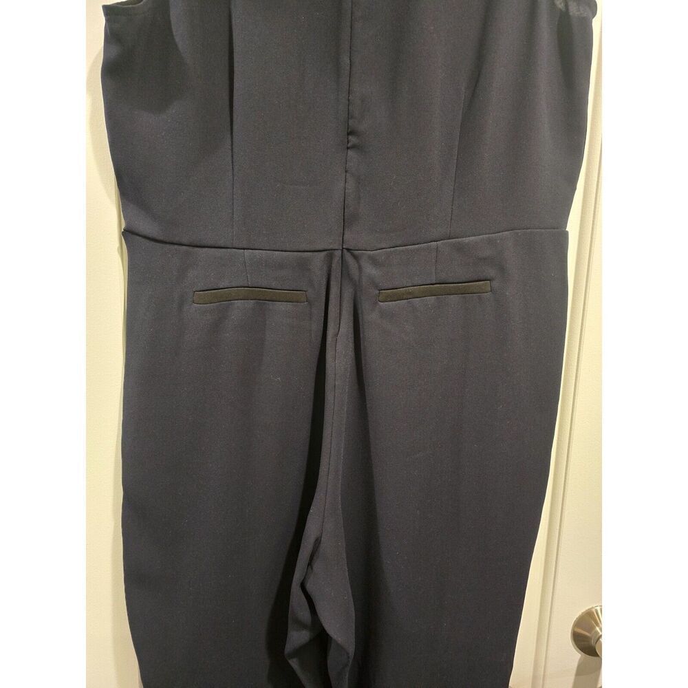 Madewell Tuxedo Jumpsuit Ankle‎ Pants Women's 14 Black Blue Pockets EUC - Picture 8 of 14